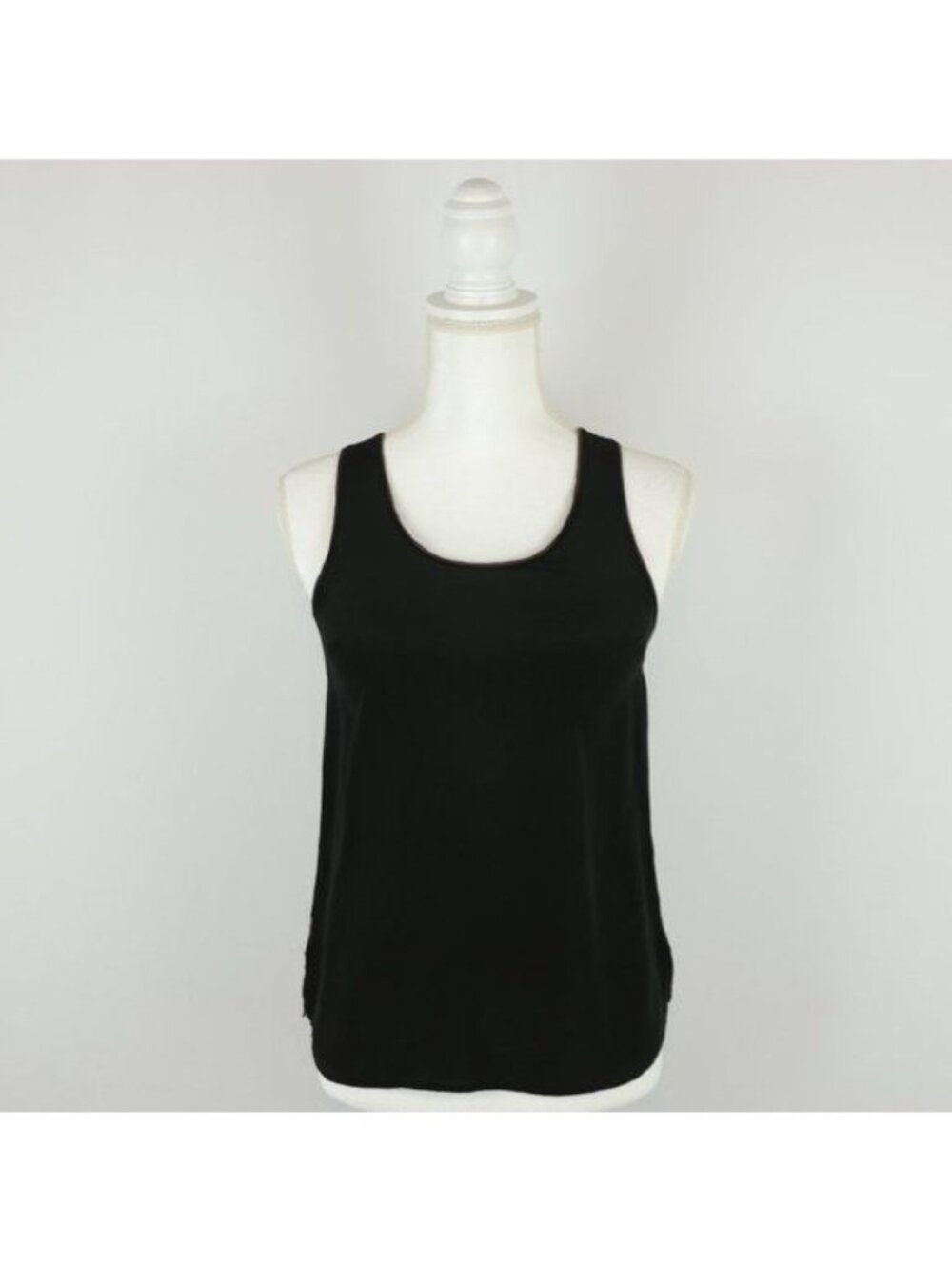Anthropologie Maeve Women's Size 0 Black Brown Silk Scoop Neck Tank Top